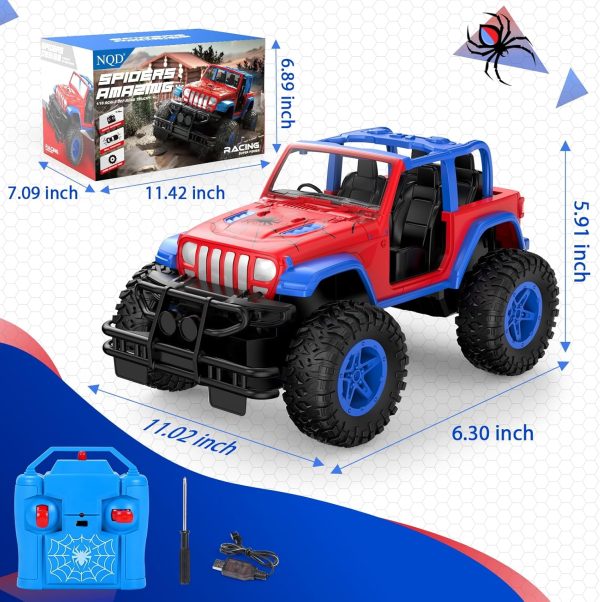 NQD Spider Remote Control Car for Kids, RC Car for Boys, 2.4Ghz Off Road RC Trucks, All Terrain SUV Jeep Toy for Birthday for Kids 3-8 Years Old - Image 9