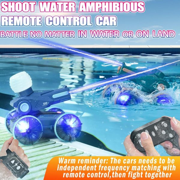 Amphibious Remote Control Car for Boys 4-12, 2.4G Shoot Water Rc Cars for Boys Age 8-12, Off Road Hand Controlled Rc Car, Boys Toys 6-8 Years Old Birthday Gift Christmas Toys 3-12 Year Old-Green - Image 4