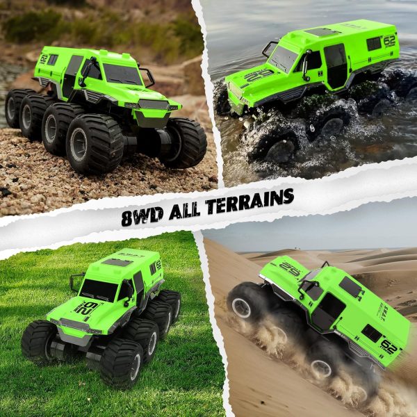 RC Trucks 8WD Offroad Waterproof,50Mins Playing Time Battery,1: 12 Large Remote Control Monster Truck for Boys Girls,Amphibious Gift Toy for Kids Age 6 7 8 9 10 11 - Image 5