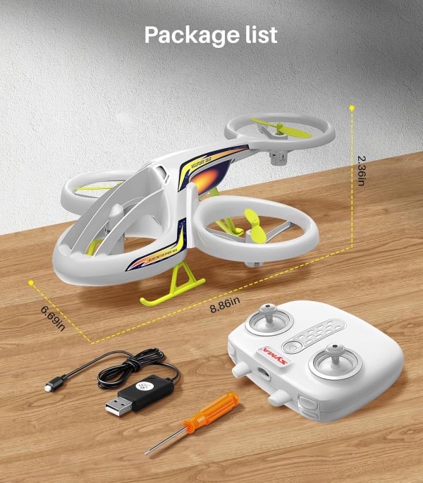 SYMA Remote Control Helicopter, TF1001 Aerobatic Airplane for 8-12 Kids with Altitude Hold,3.5 Channel,Gyro Stabilizer,Low Battery Reminder,Indoor RC Drone Helicopter Gift Toy for Boy Girl White - Image 8