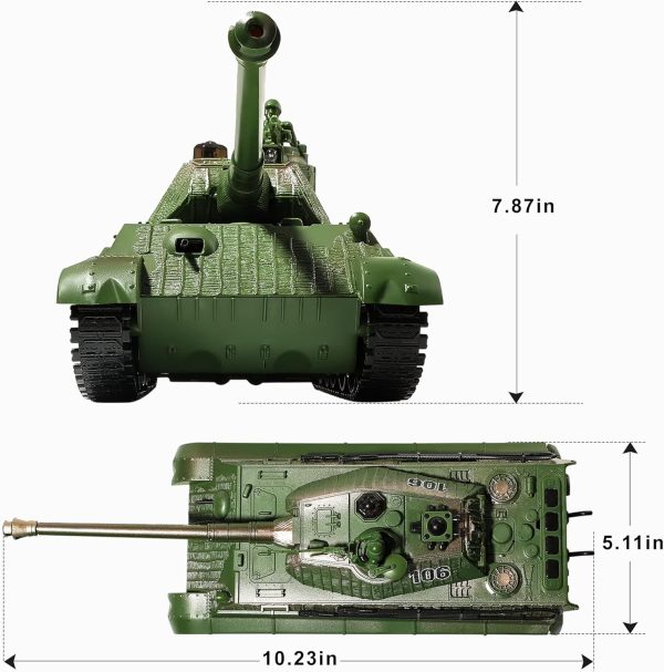 RC Tank, Remote Control WW2 German King Tiger Army Tank Toys, 1:28 Scale 9 Channels RC Military Vehicles for Kids Boys,Girls Best Ages 6 7 8 9 10 - Image 10