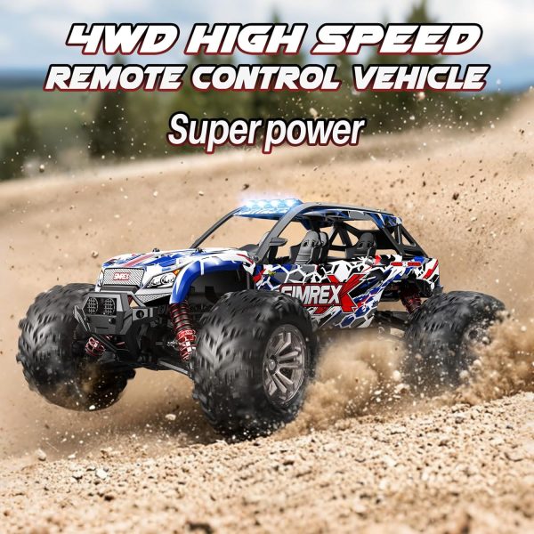 1/16 Scale Hobby RC Car, 36 KPH High-Speed 4WD RC Truck, 2.4 GHz Remote Control Car, All-Terrain Electric Vehicle, 4X4 Remote Contral Moster Truck for Kids and Adults - Image 4