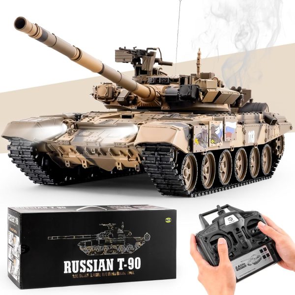 RC Tank Russian T-90 Main Battle Tank, 1/16 2.4ghz Remote Control Tank Vehicles Model with Sound & Light for Ages 14+ - Image 2