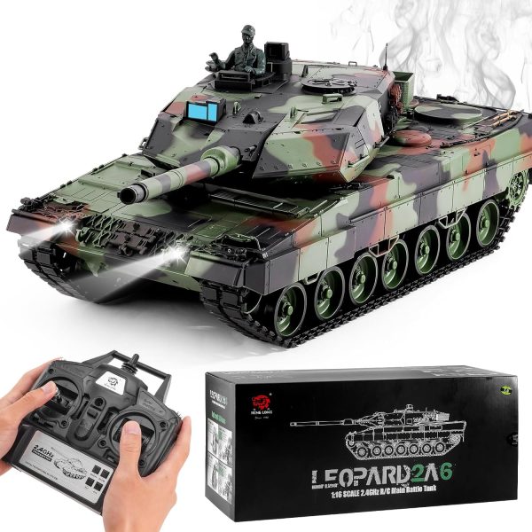 Remote Control Tank, Henglong German Leopard 2A6 Main Battle Tank, 1/16 2.4ghz RC Tank That Shoots, RC Tanks Vehicles Model with Sound & Light for Ages 14+ - Image 2