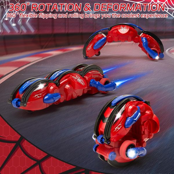 2.4Ghz Spider RC Cars with LED Lights, 360° Rolling Remote Control Car Rotating RC Stunt Car for Kids 6 7 8 9+ Year Old, Rechargeable Snake Car Indoor Outdoor Spider Toys for Boys 6 7 8-13 - Image 3