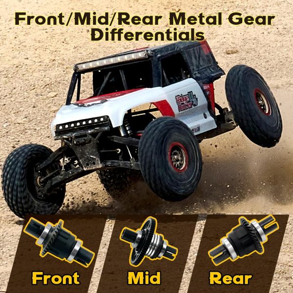 Rochobby Ford Bronco 1/7 Ridge Racer U4 RC Crawler, 2.4Ghz 5 Channel 4WD Brushless RC Truck, Fast Speed Desert Buggy 80km/h, RC Rock Crawler for Adults (Red) - Image 7