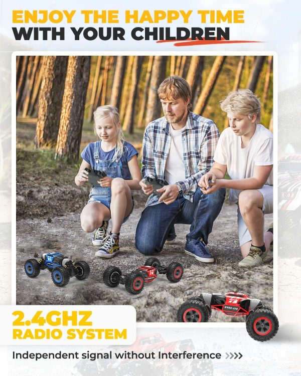 BEZGAR 1:14 Scale 4WD RC Crawler Truck - 15 Km/h All Terrain Electric Toy Car with Rechargeable Battery for Kids, Teens and Adults - Image 4