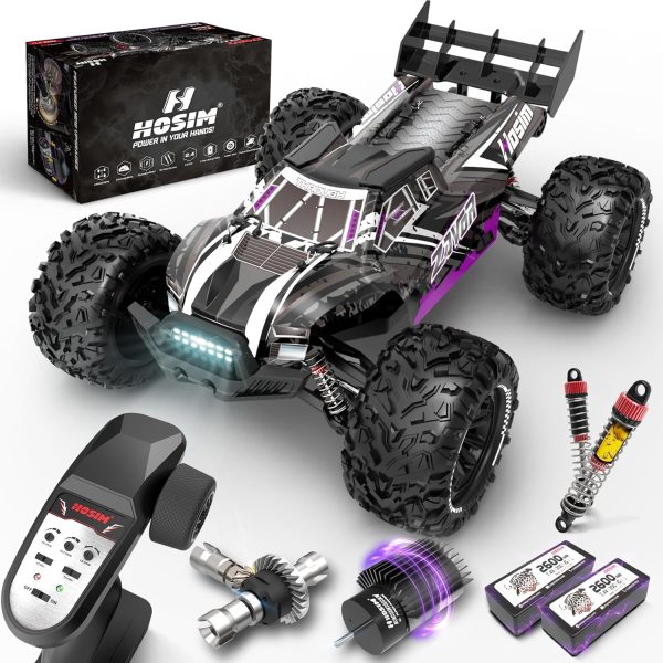 Hosim 1/10 Brushless Fast RC Cars for Adults, 68+Km/h Remote Control Car All Terrain Hobby Rc Trucks, 4WD Off Road Waterproof Racing Buggy Toy Gift Remote Monster Trucks-Upgradeable to 3S Battery - Image 2