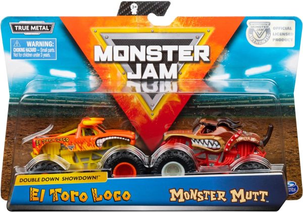 Monster Jam El Toro Loco vs Monster Mutt Monster Truck Duo Pack- True Metal 1:64 Scale Die-Cast Twin Showdown Pack- BKT Tires Work on All 1:64 Tracks- Authentic Collectible For Fans & Birthday Parties - Image 3