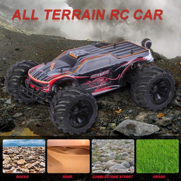 JLB Racing Cheetah 1:10 Scale RC Car Truck, 80+ KM/H High Speed RTR RC Truck, 2.4GHZ Radio Controlled Electric RC Car, 4WD 4x4 Off Road Monster Truck for Adults, IPX7 Waterproof Racing Vehicle Truck - Image 4