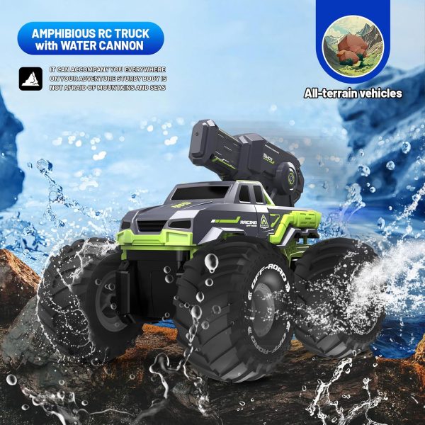 Remote Control Monster Truck 1:16 All Terrains RC Car Boat with Water Spray Gun Waterproof and Durable 4WD Amphibious Off-Road RC Truck Boys and Girls Gifts for Kids Toy Ages 6 7 8 9 10+ - Image 3