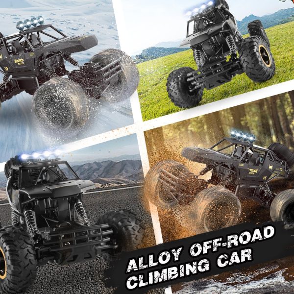 RC Cars Remote Control Car 1:12 Off Road Truck, Metal Shell LED Headlights Offroad Monster RC Truck, 4x4 All Terrain Hobby RC Cars Toys for Boys Kids Adults Gifts 8-12 - Image 5