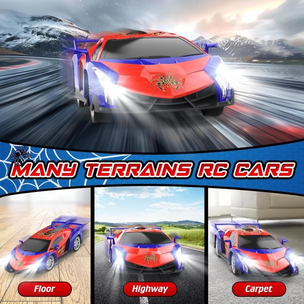 Growsland Remote Control Car, 2.4Ghz Rc Cars for Boys 4-7 8-12, Electric Kids Toys for Kids with Cool LED Lights, Rechargeable Hobby Race Cars Toys for Boys Girls Ages 4-6 5-7 6-8 8-12 Birthday Gift - Image 7