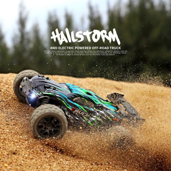 HAIBOXING RC Cars Hailstorm, 36+KM/H High Speed 4WD 1:18 Scale Waterproof Truggy Remote Control Off Road Monster Truck with Two Rechargeable Batteries, All Terrain Toys for Kids and Adult - Image 9