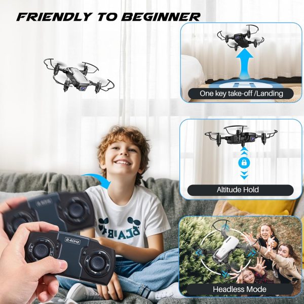 X300C Mini Drone with Camera 720P HD FPV, RC Quadcopter Foldable Drone, Drone With Altitude Hold, 3D Flip, Headless Mode, Gravity Control and 2 Batteries, Gifts for Kids, Adults, Beginner - Image 5