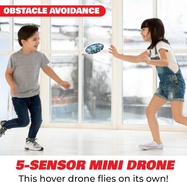 Force1 Scoot Hand Operated Drone for Kids or Adults - Hands Free Motion Sensor Mini Drones for Kids, Easy Indoor Small UFO Toy Flying Ball Drone Toy for Boys and Girls Kids Drones (Blue) - Image 4