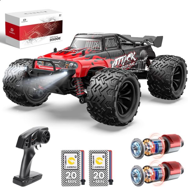 DEERC 9500E 1:16 Scale All Terrain RC Car, 4x4 High Speed 40 KPH RC Truck, 2.4Ghz Remote Control Truck with 2 Batteries, Off-Road Monster Truck for Adults Kids - Image 2