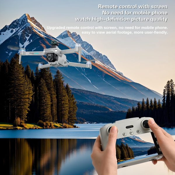 Drone with 4K UHD Camera for Adults,GPS RC Drone Brushless Motor,Upgraded Tablet Screen,2 Axis Gimbal EIS, Smart FPV Foldable Quadcopter for Beginners, Auto Return, Follow Me, Waypoints, 60 Mins Flight Time,Gift Drone, with Obstacle Avoidance - Image 8