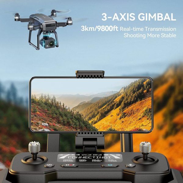 Bwine F7 GPS Drones with Camera for Adults 4K Night Vision, 3-Aix Gimbal, 2Mile Long Range, 75Mins Flight Time Professional Drone with 3 Battery, Auto Return+Follow Me+Fly Around+Beginner Mode for Kid - Image 4