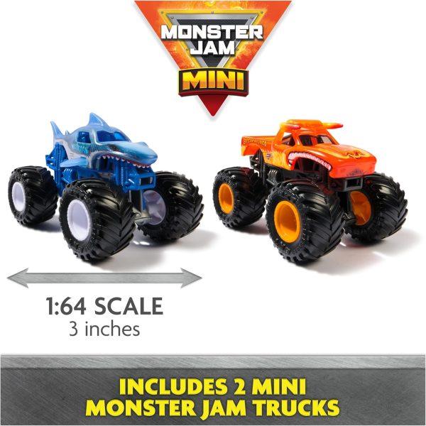 Monster Jam, Supercharge Speedway Playset, Megalodon and El Toro Loco Die-Cast Monster Trucks, Light Up World Finals Track Kids Toys for Boys Ages 3+ - Image 5