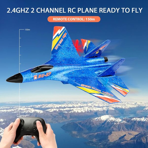 RC Plane Remote Control Glider Airplanes 2.4 GHZ 2 Channels, Easy to Fly RC Fighter, Remote Control Aircraft with Automatic Balance Gyro for Adult Kids Beginner - Image 10