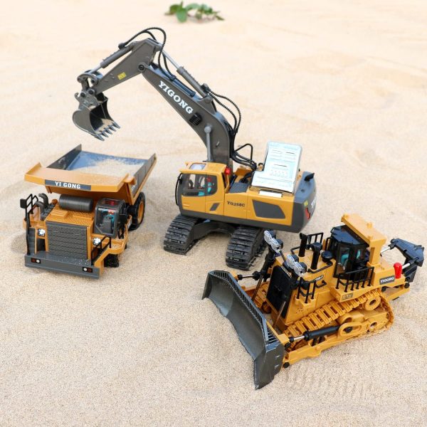 Dwi Dowellin Rc Bulldozer Toys for Boys,Construction Remote Control Bulldozer with Metal bulldozing Shovel Lights/Sounds for Kids Boys - Image 6