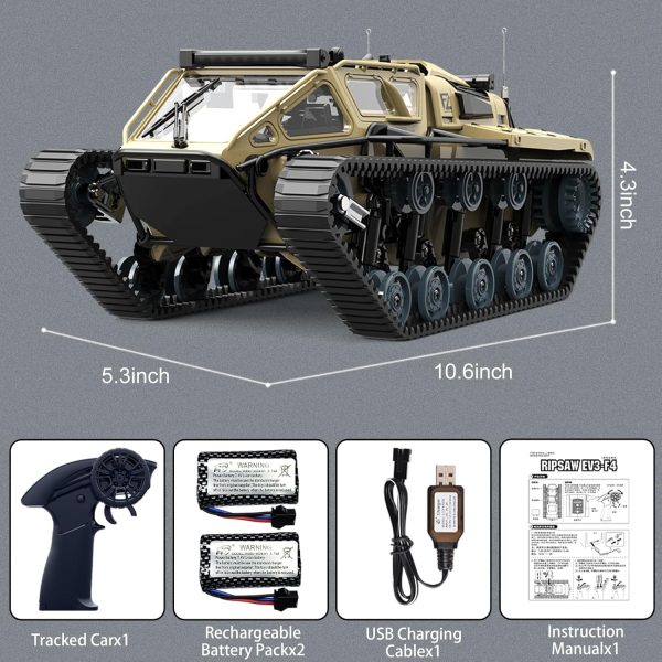 Mostop Remote Control Tank 1/16 Scale Transport Military Vehicle RC Tank Offroad Crawler for Kids, 2.4Ghz Remote Control Crawler Drift Tank with 2 Batteries, 360°Rotating Drifting Army Armored Truck - Image 8