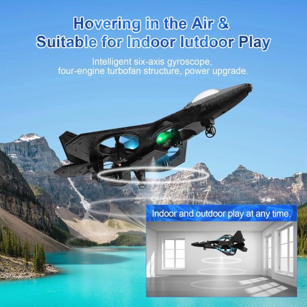 RC Plane 2.4GHz Remote Control Plane L0712 Quadcopter Hovering with Auto Hovering Fighter Aircraft RC Airplane RTF for Beginner, Kids and Adults,3D Flip Airplane Toy with Colored Lights USB Charging - Image 4