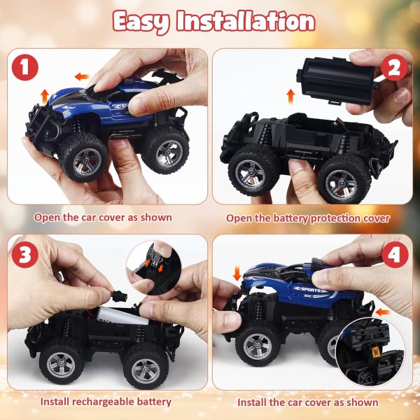 Remote Control Cars for Boys 4-7, 2.4GHz 1:43 Scale Hobby RC Trucks for Kids 3-5, Rechargeable Mini RC Car Birthday Gifts for Toddlers 3 4 5 6 7 8-12 Year Old Boys - Image 6