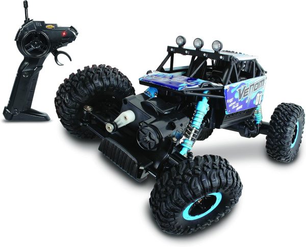 NKOK Mean Machines 1:16 2.4GHz RC Rock Crawler Venom (Blue), Designed for Rough Terrain Climbing, Pistol Grip Full Function Controller, Powerful Motor - Image 2