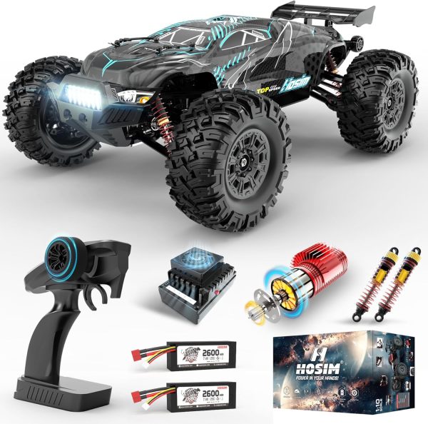 Hosim 1:10 Brushless RC Cars for Adults, 68+KMH Remote Control Car Fast, 4WD All Terrain Rc Trucks Off Road Waterproof Hobby Grade Large Racing Buggy Toy Gift Monster Trucks-Upgradeable to 3S Battery - Image 2