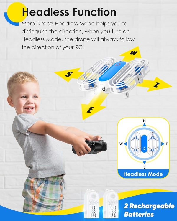 Drone for Kids, Drone with Altitude-Hold, 3D Flip, Circle Fly, Self-Rotation, Headless Mode, 3 Speed Modes, Palm Take-Off, One-Click Landing, Drone for Kids 14+, Beginners, Indoor - Image 10