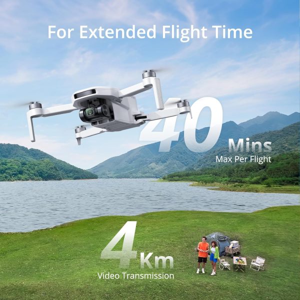 Potensic ATOM LT GPS Drone Under 249g, 40 Mins Long Flight, EIS 2.5K Camera, 4KM FPV Transmission, Brushless Motor, Precise Auto Return, SurgeFly, Entry Level Foldable Drone for Adults Beginner, White - Image 3