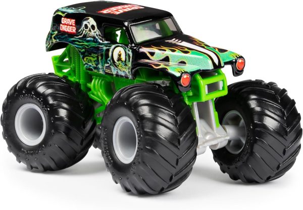 Monster Jam Grave Digger Monster Truck 5pc Value Pack: 1:64 Scale Retro Die-Cast Gift Set with Iconic Models (1982-2005) Chrome Rims and BKT Tires - Authentic Collectible for Fans & Birthday Parties - Image 8