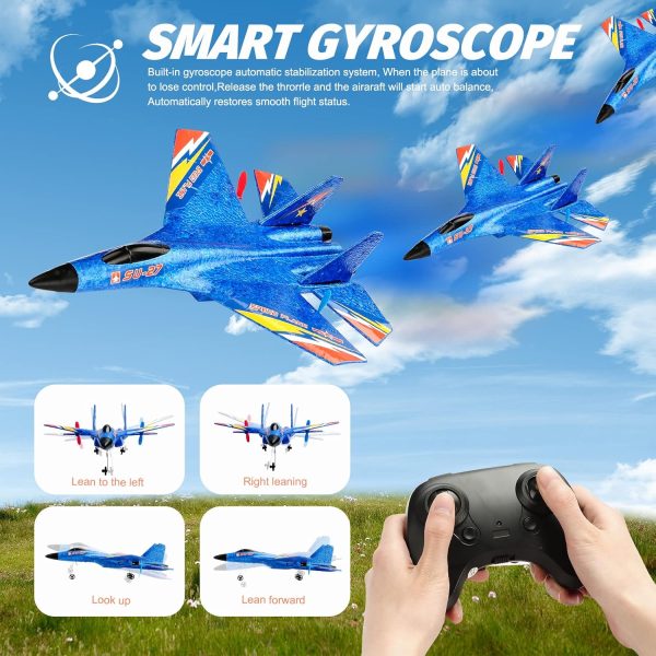 RC Plane Remote Control Glider Airplanes 2.4 GHZ 2 Channels, Easy to Fly RC Fighter, Remote Control Aircraft with Automatic Balance Gyro for Adult Kids Beginner - Image 6