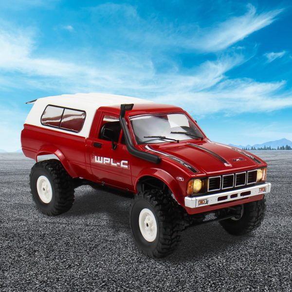 RC Crawler 1/16 Scale RC Rock Crawler, WPL C24 All Terrain RC Car RTR 4x4 Off-Road Remote Control Trucks with LED Lights and Two Batteries for Kids and Adults - Image 7