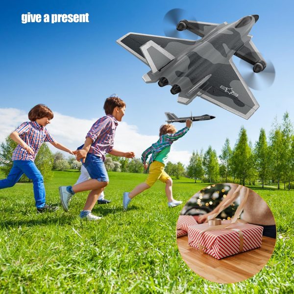 RC Plane J-20 Airplane with 6 Channel Brushless Motor,2.4GHz 6-Axis Gyro Stabilizer and One-Button Aerobatics,2.4HG RC Plane Fixed Wing Glider,J-20 Fighter for Kids Boys Man Beginners (Grizzly) - Image 7