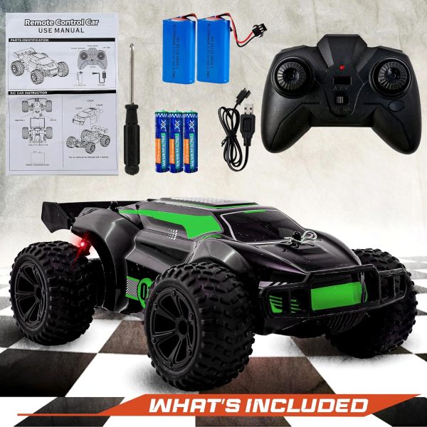 Offroad Remote Control Car for Boys 1:20 - High Speed RC Car for Teens, 20km/h Fast RC Cars with LED Light, 2 Rechargeable 1000mAh Batteries - All Terrain RC Car Gift for Boys - Image 9