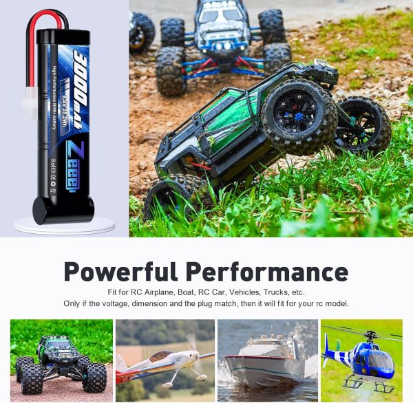 Zeee 8.4V 3000mAh NiMH Battery High Power RC Battery with Tamiya Plug for RC Car LOSI Associated HPI Tamiya Kyosho(2 Pack) - Image 6