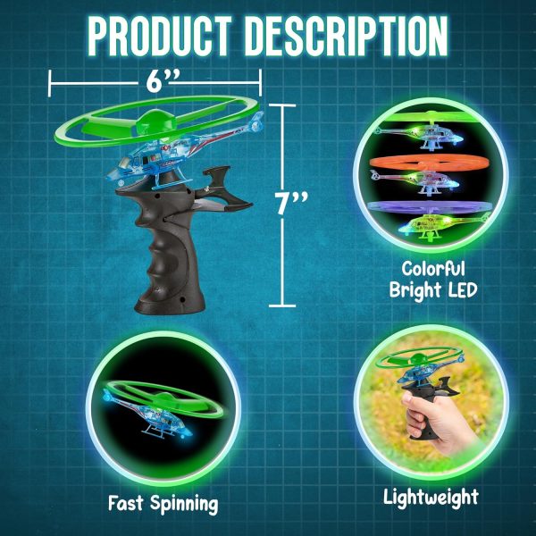 Light Up Ripcord Helicopters, 2 Pack – Fun Flying Toys for Kids with Flashing LED Lights, Perfect for Indoor and Outdoor Play, Great Gift Idea for Boys and Girls! - Image 4