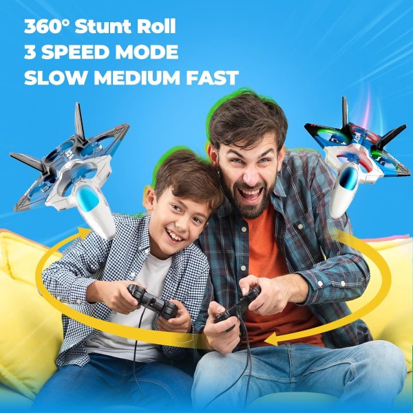 BEZGAR Drones for Kids | RC Plane with Brushless Motor 2.4GHZ Remote Control Airplane, 6-axis Gyro RC Helicopter, 360° Flip Fighter Jet Toy for Beginners Ages 8-13 with LED Navigation Lights - Image 6