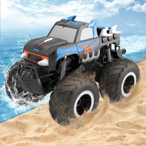 RC Monster Truck 1:16, Electric RC Car RC Monster Car 4WD Rock Crawler Scale Remote Control Truck Toy Cars,Waterproof&Dustproof Electric Vehicle Toys Car for Ages 6-12 (Blue) - Image 3