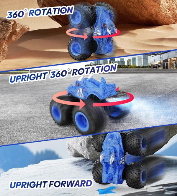 BAODLON Remote Control Monster Car, 2.4GHz RC Monster Trucks Toys for 3 4 5 6 7 8 Years Old Boys Kids, All Terrain RC Truck Off Road with Spray, Light, Rechargeable Battery, Christmas Birthday Gifts - Image 8