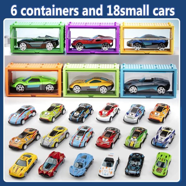 Toy Boat for Kids 3-5,Container car Set and Catapult car Device,The Gantry Crane Device,Cargo Ship with Sounds and Lights,Large Capacity car Storage, Age 4-7 Boys Girls Birthday Present - Image 7