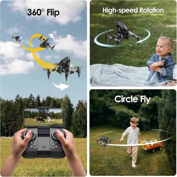 Drone with Camera for Kids 1080P, Wefone Mini Drone for Beginners Adults Small RC Dron HD FPV Quadcopter with Optical Flow Positioning, 3 Batteries, 3D Flip, One Key Start, Toy Gifts for Boys Girls - Image 6