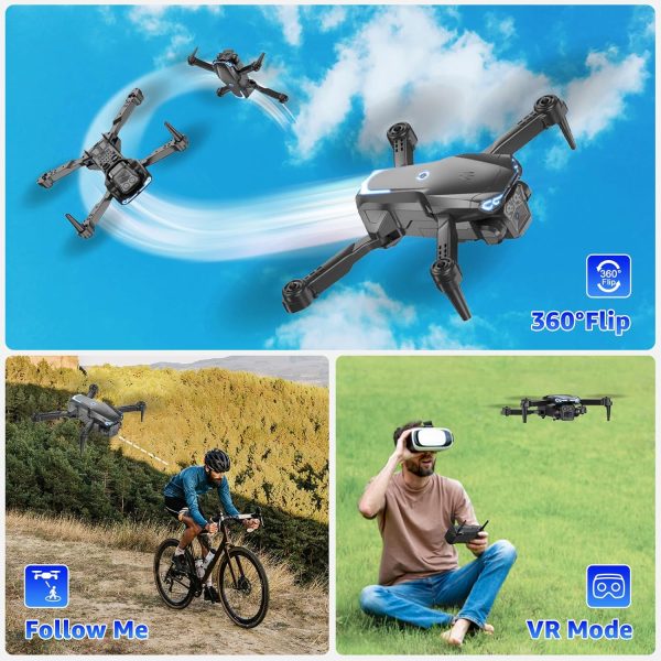 Drone with Camera for Kids & Adults, 1080P HD FPV Mini Drones with Altitude Hold, One-Key Take Off/Landing, 3D Flips, Speed Adjustment, Headless Mode, Toys Gifts for Boys Girls, Beginner - Image 8