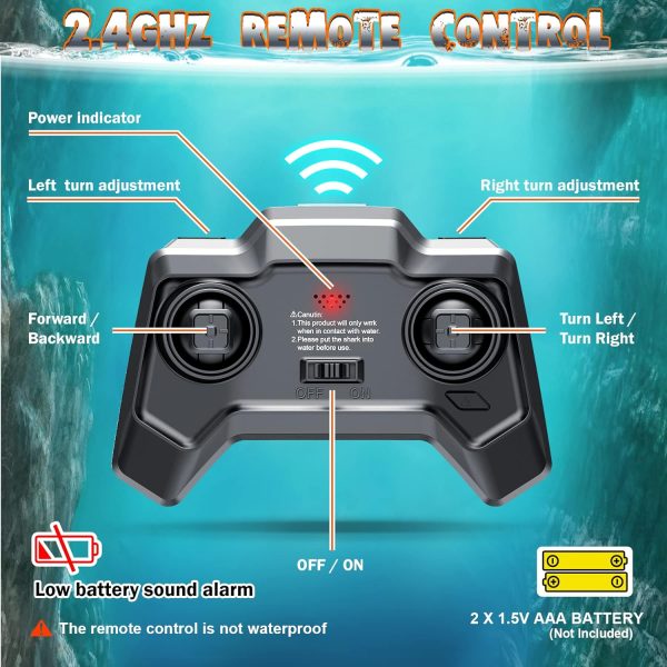 2.4GHz Remote Control Mosasaurus Dinosaur Swimming Pool High Simulation Toys, RC Boat Lake Bathroom 8-12 Years Boys Girls Christmas Halloween Tricky Birthday Gift - Image 5