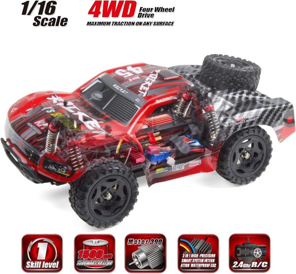 Cheerwing 1:16 Scale Short Course RC Car, 40KM/H High Speed 4WD Remote Control Truck Off-Road Remote Control Car - Image 3