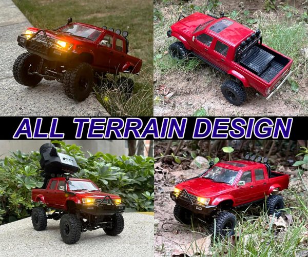 RC Rock Crawler 4x4 RC Truck 1/16 Scale RC Crawler WPL C64-1 Remote Control Truck Off Road RTR All Terrain 260 Motor 2.4GHz Fully Proportional Upgraded Chassis Hobby Vehicle for Adult - Image 6