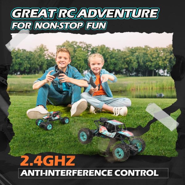 DEERC DE70 Remote Control Truck W/Metal Shell, 60+ Mins, 2.4G, 1:22 RC Cars Crawler for Boys, Monster Trucks, Toy Vehicle Car Gift for Kids Adults Girls - Image 6